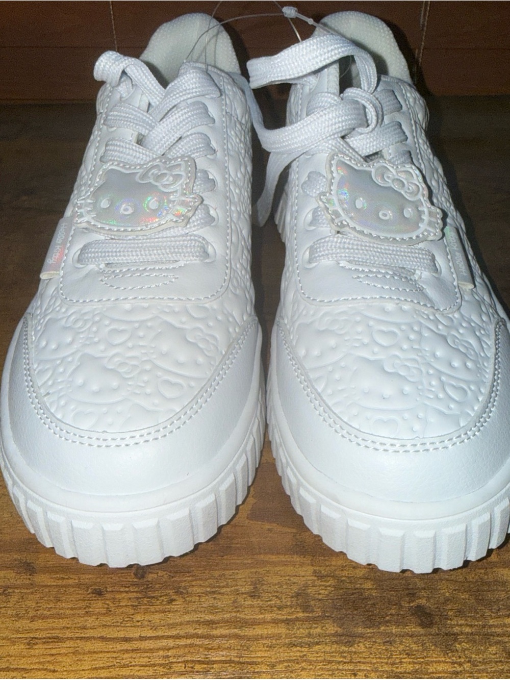 Hello Kitty White Embossed Sneakers size 9
